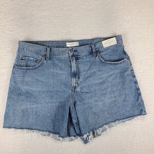 Abercrombie Fitch Jeans Shorts Womens 34 Blue The‎ Loose High Rise 6" Blue NEW